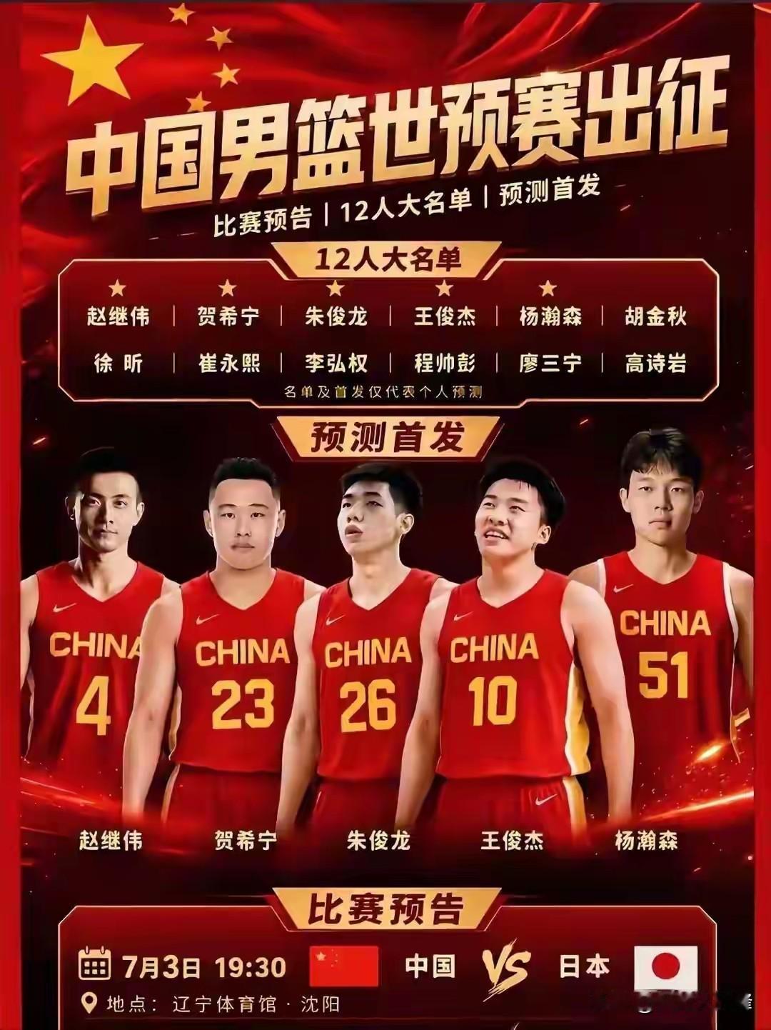 中国男篮对阵日本12人大名单出炉！郭士强到底该把谁定为战术核心？
 
7月2日，