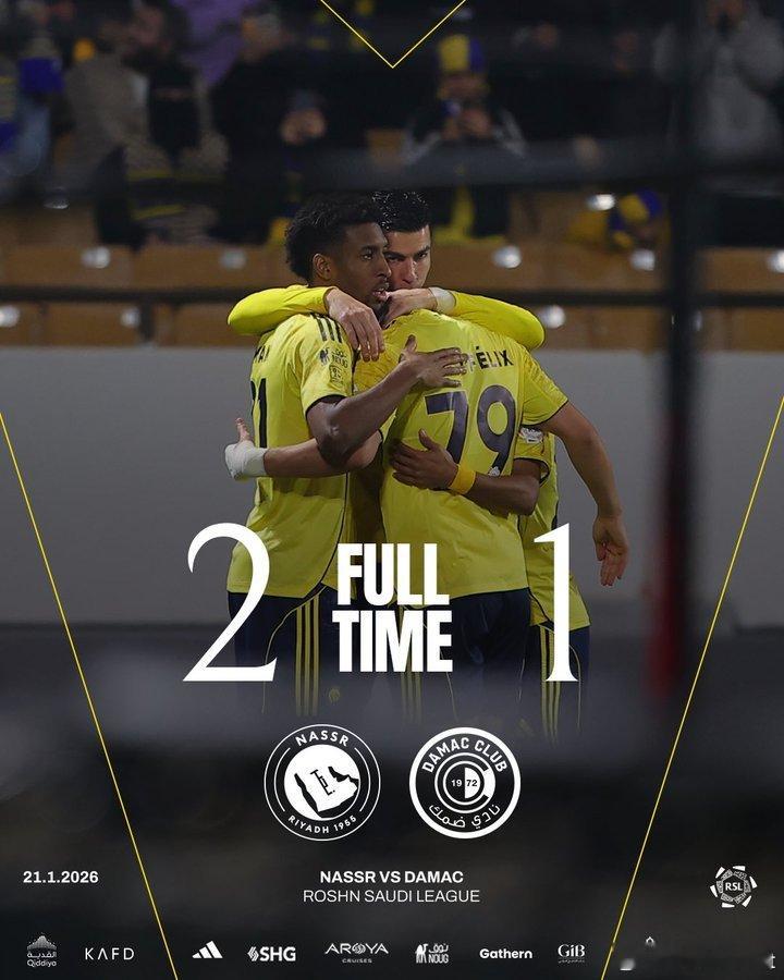 C罗 有惊无险，今天罗哥状态挺好的，裁判做人就只差 39 球了达马克1比2利雅得