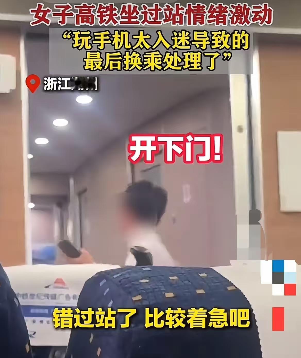 真的是无语了，安徽一女子坐高铁因低着头不停的玩手机，错过了自己下车的站！

女子