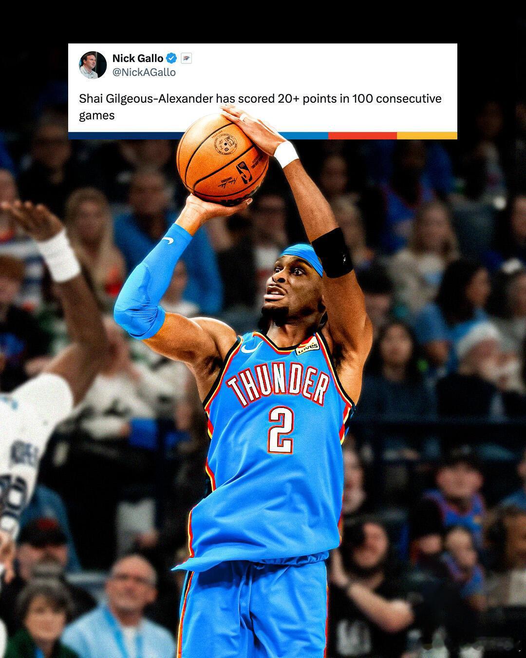 一场119-103的团队胜利，更是谢伊·吉尔杰斯-亚历山大个人传奇的一笔：31分