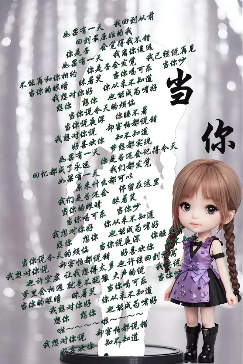 王心凌的《当你》以清甜细腻的嗓音，唱出了少女面对心动时的羞涩与坦诚，整首歌像一封