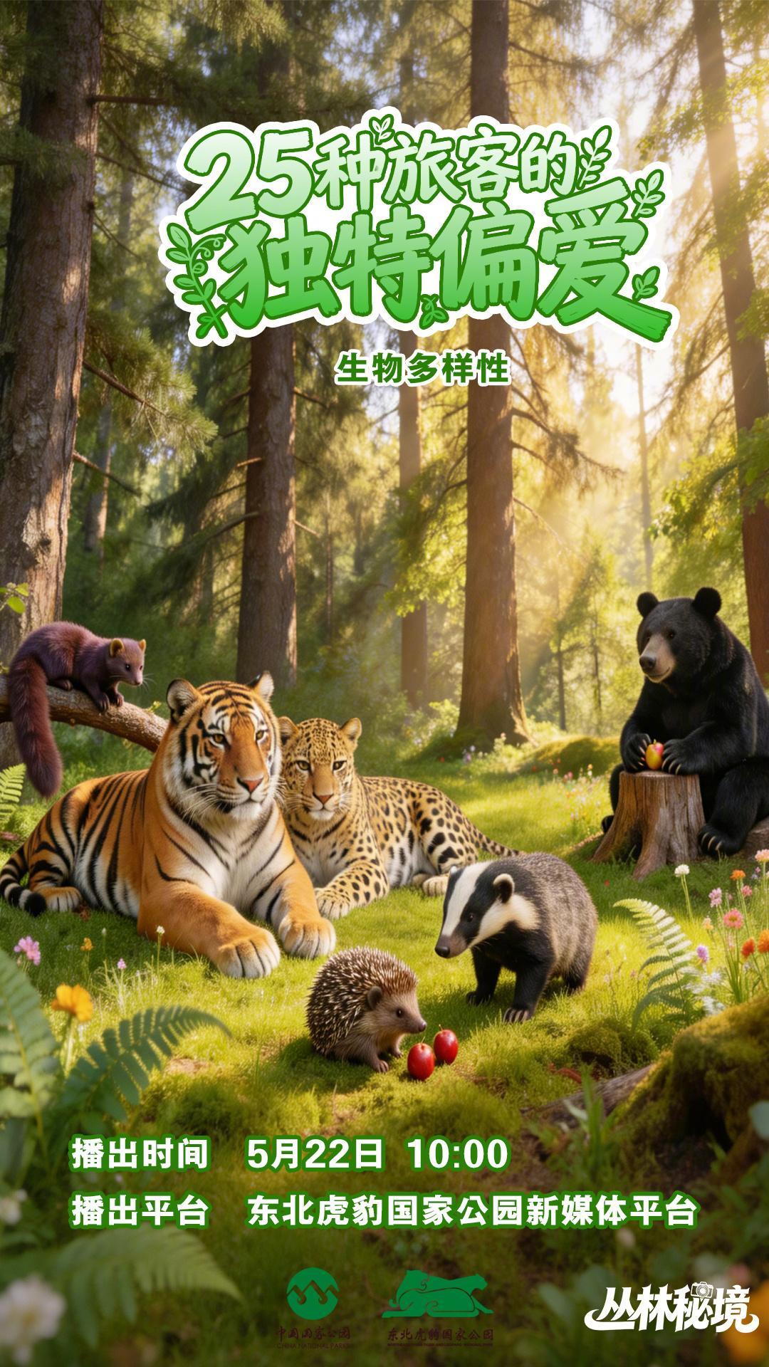 【播出预告：25种旅客的独特偏爱】虎豹公园藏万象，万物共生皆精彩！5月22日（世