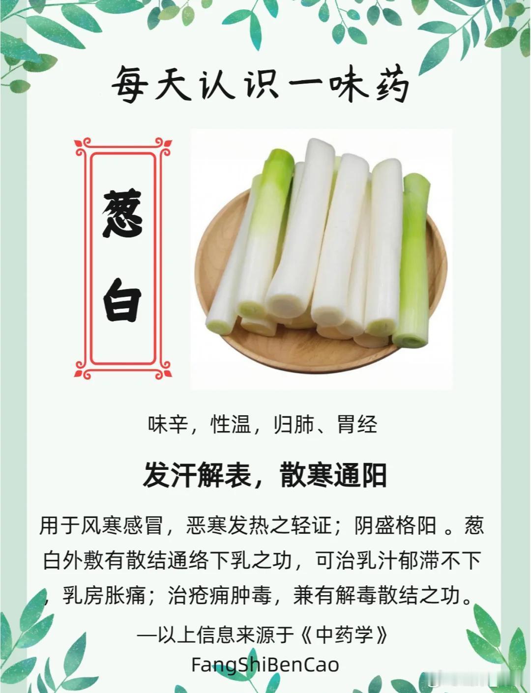 民间妙用🙋🙋🙋巧用葱白解散外感风寒葱白，辛温而润，是一味发散表邪、宣通阳气