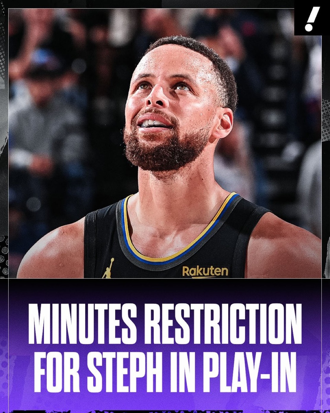 斯蒂芬·库里将在附加赛期间受到上场时间限制，主教练史蒂夫·科尔周日宣布。库里在因