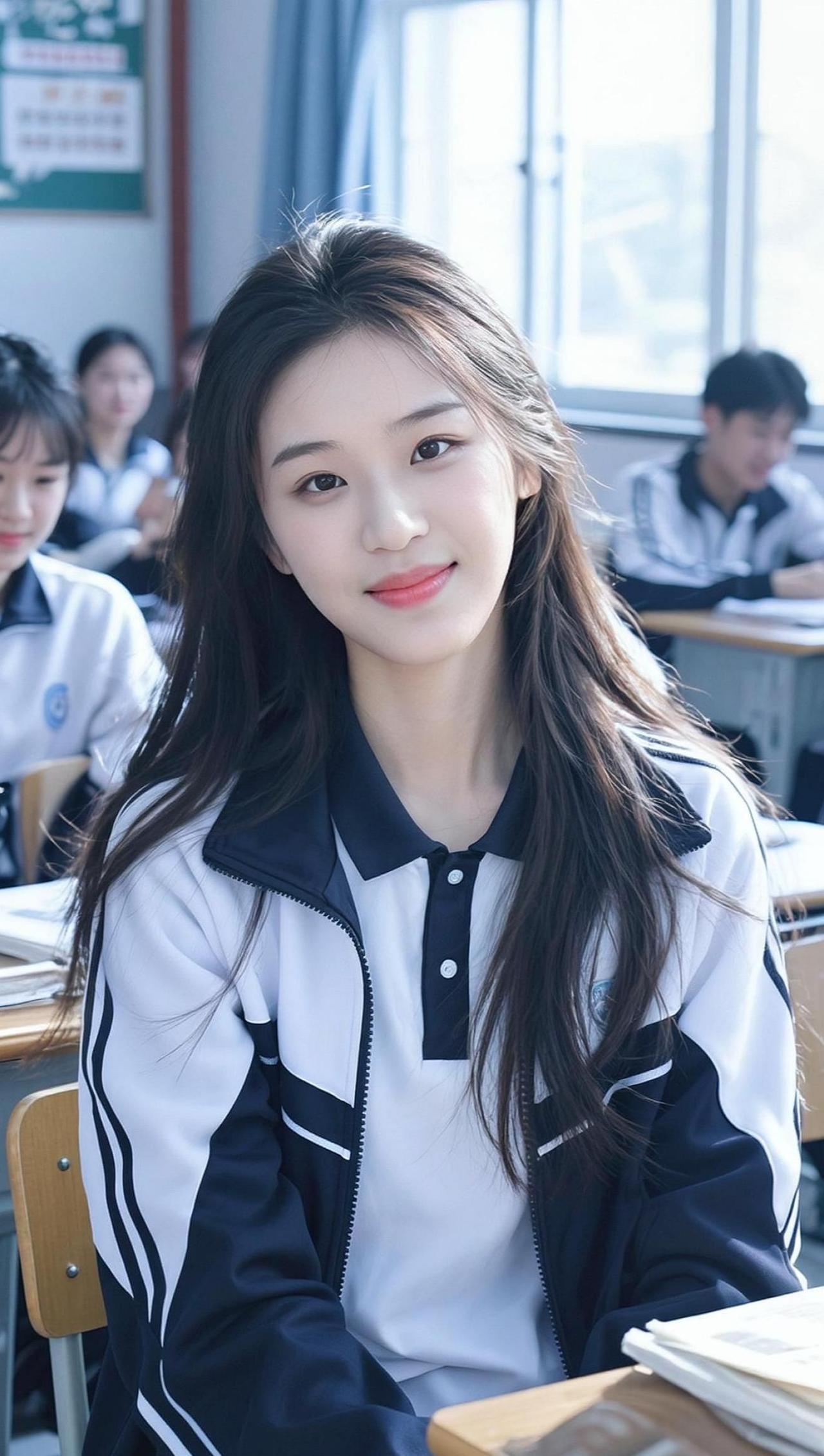 教室里阳光洒在课桌上，黑板上还留着未擦完的板书，仿佛时间在这里静止。窗边的绿植悄