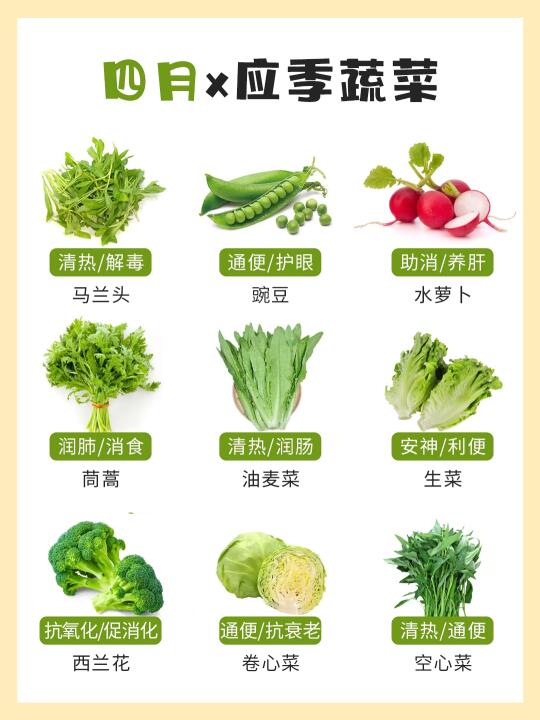 🌿4月时令蔬菜大集合！吃蔬菜首选应季！