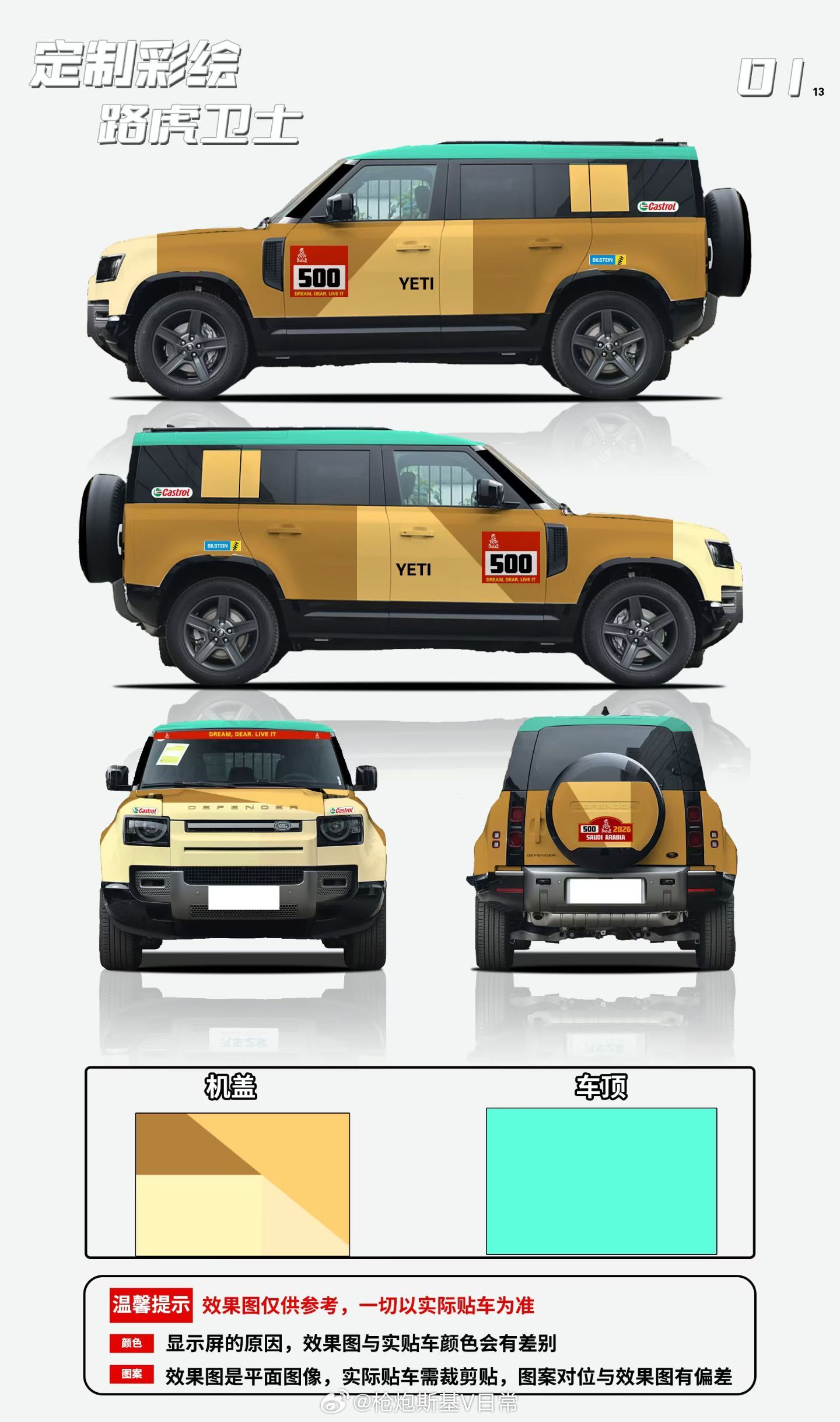 好家伙，达喀尔车队涂装的车贴来了，佩服国人的效率。，