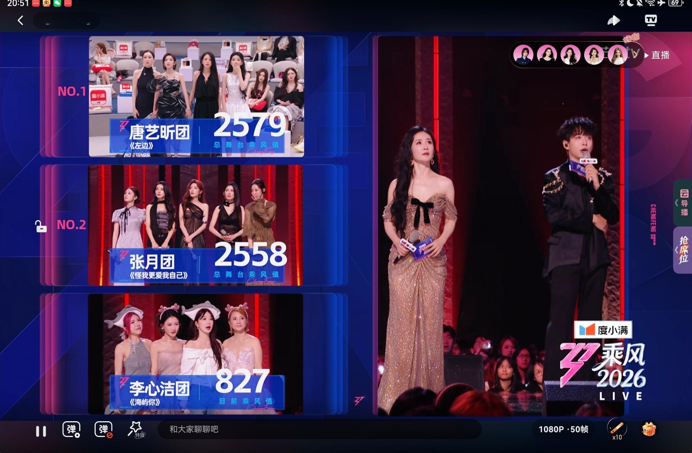 李心洁团双人舞台竟然才获得827？？会不会太低了啊？？？有点离谱了吧浪姐直播