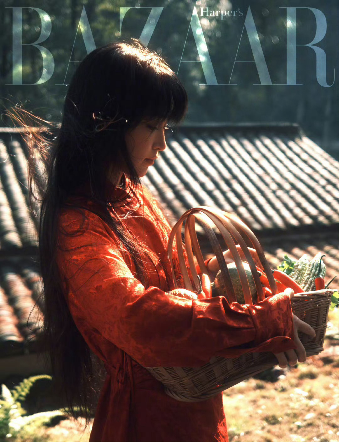 李子柒上芭莎了，她好美 