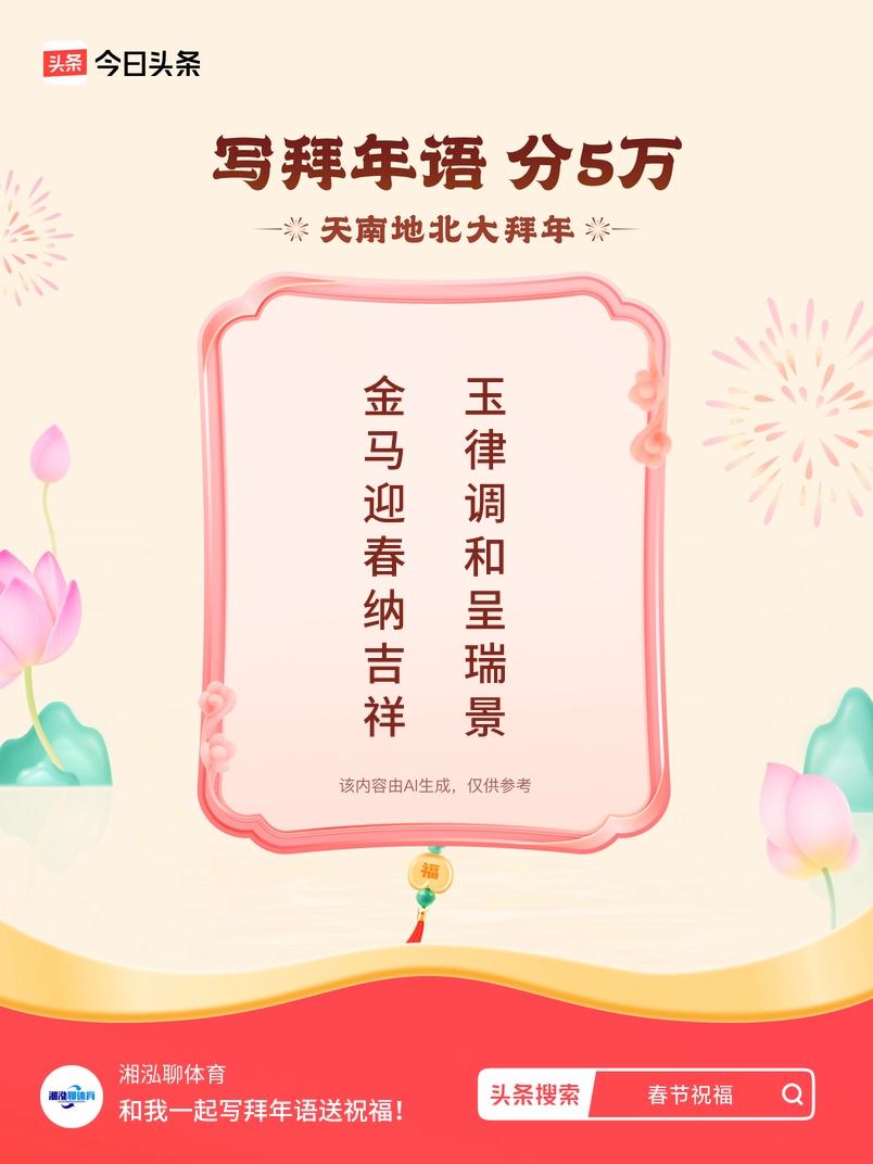 写拜年语送祝福新春拜年送祝福！我的祝福是：“金马迎春纳吉祥，玉律调和呈瑞景”！快