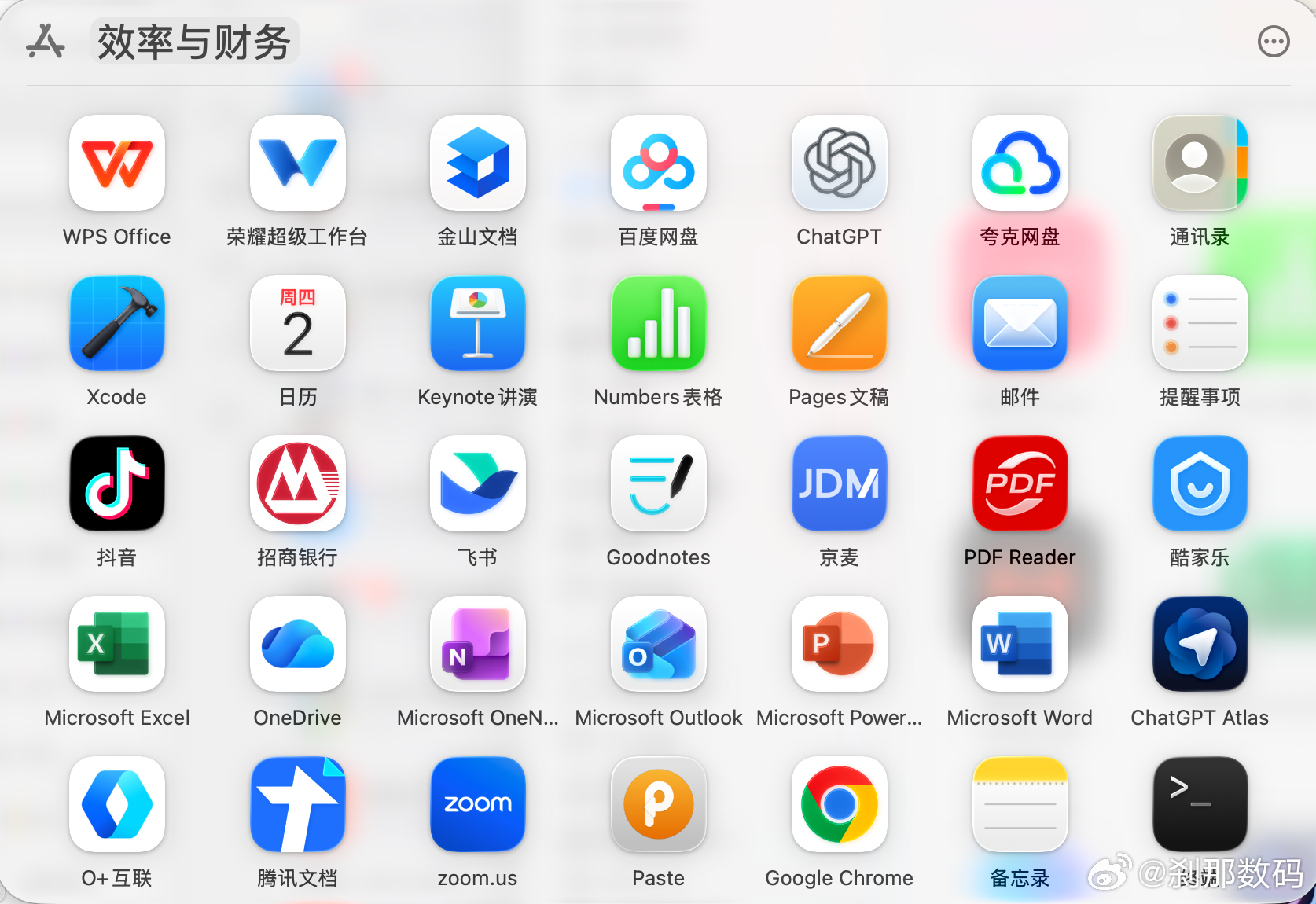Mac 启动台这分类不行啊，抖音咋跑效率里了 