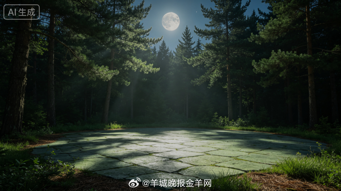 #晚安# 清浅月光穿过层层松枝，洒落一地斑驳柔光，晚风带着草木的清甜，静坐林间平