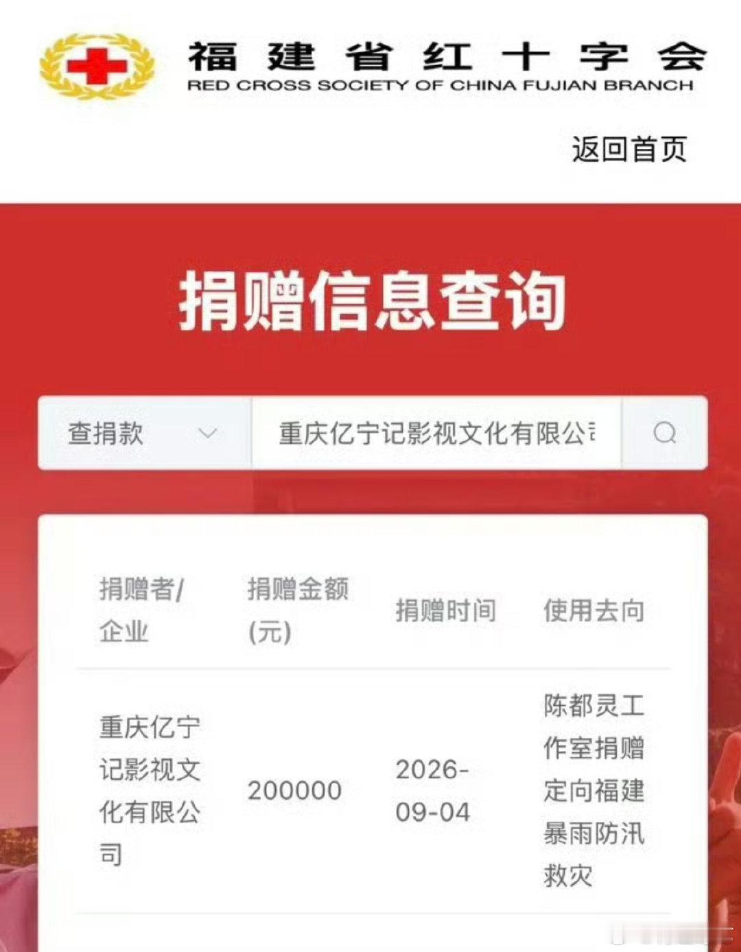 陈都灵给福建雨灾捐赠20万福建暴雨让人揪心，陈都灵及时捐款助力救灾，用行动传递善