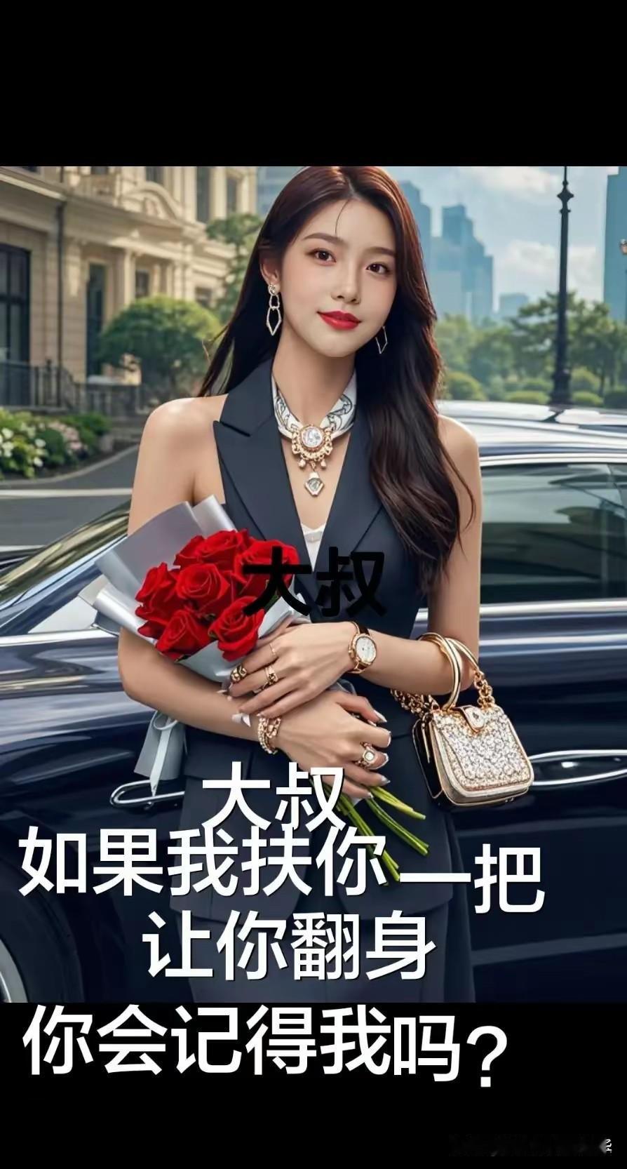 这个美女说，她愿意扶我一把，关键一点是希望我这样的大叔能记得她，我在这里保证，你