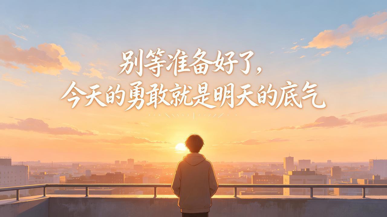 给自己一句话，你会说什么?别等“准备好了”才开始，今天的勇敢，就是明天的底气。
