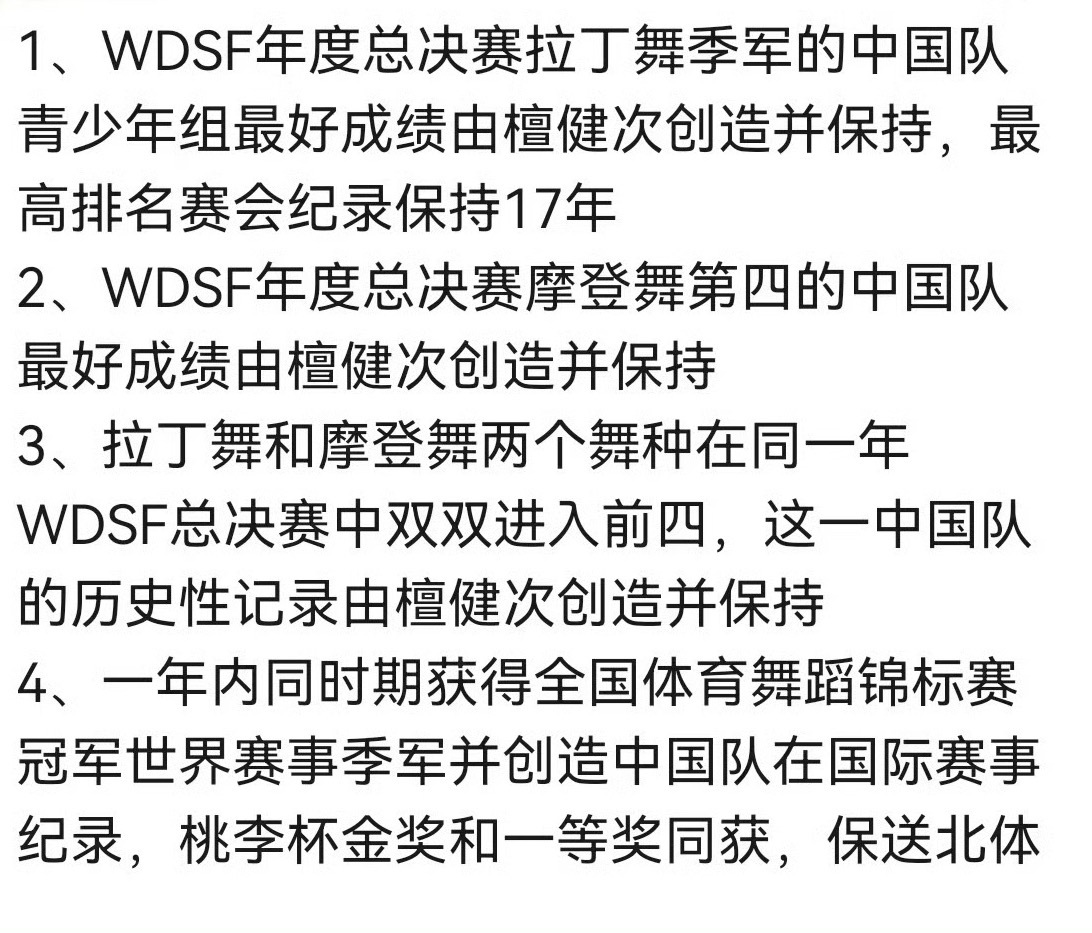 天呢…我真的…谁懂我看到这段话的震撼之前只知道健次在WDSF年度总决赛获得了青少