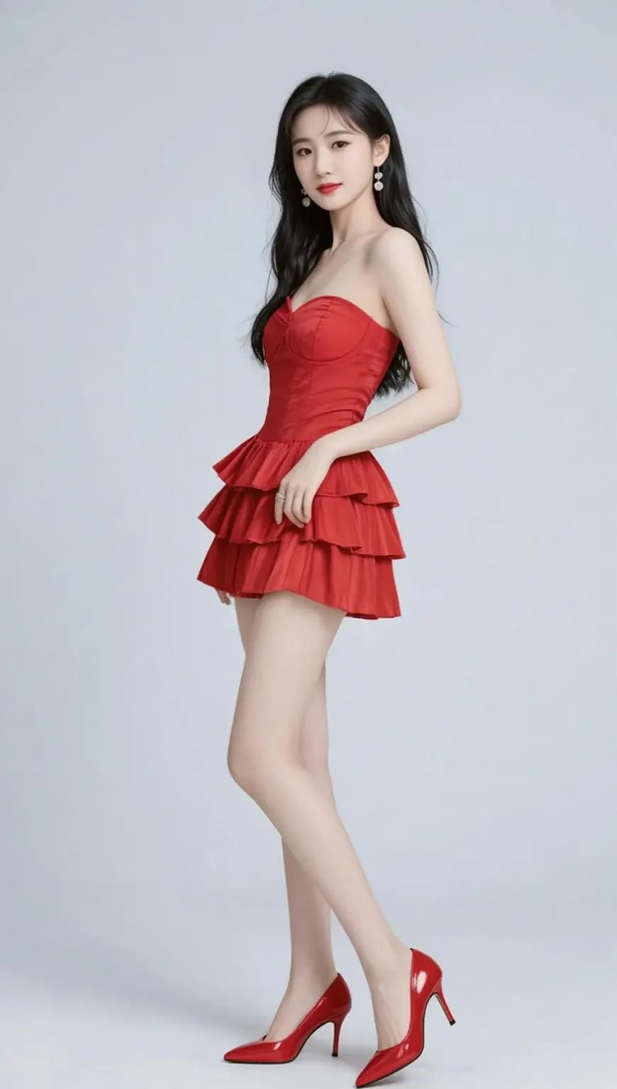 AI红裙时尚照 随变ai随便玩