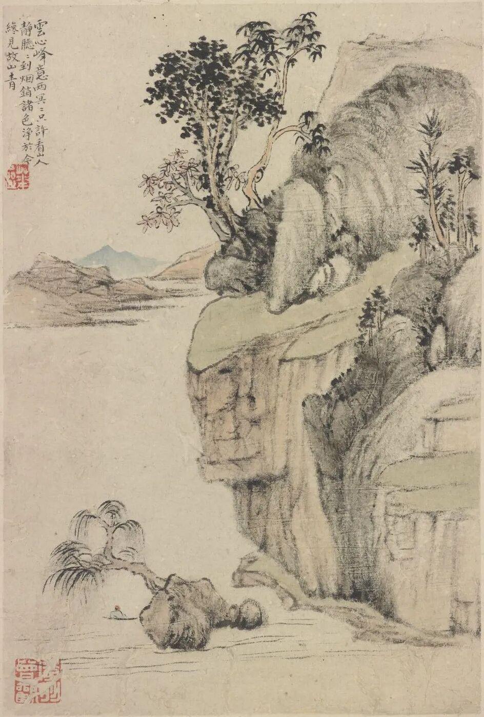 【 流落海外的国宝册页！华嵒三绝山水，诗书画封神】

清代画坛名家林立，若论诗、