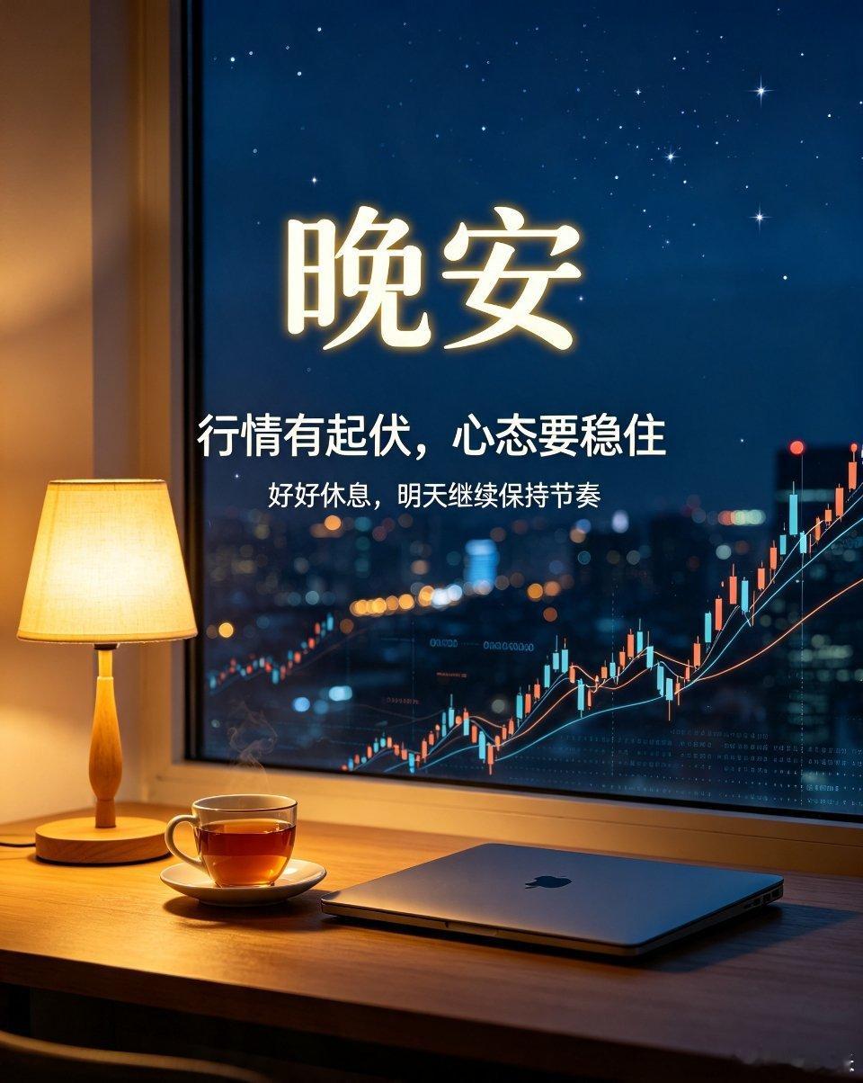 A股晚安 股民晚安市场有涨跌，行情有轮回。今天的震荡与跳水已成过往，不必焦虑内耗