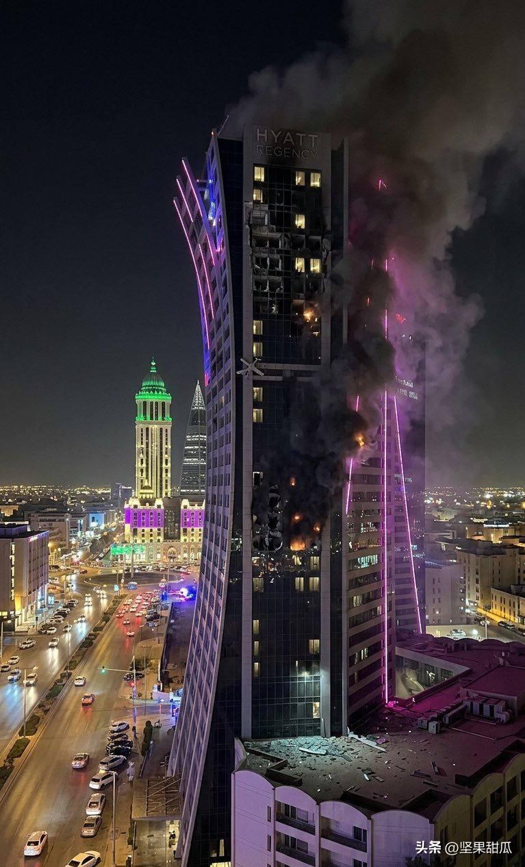 沙特酒店被炸自有原因，沙特阿拉伯利雅得的凯悦酒店因伊朗导弹袭击而起火，炸它不是没