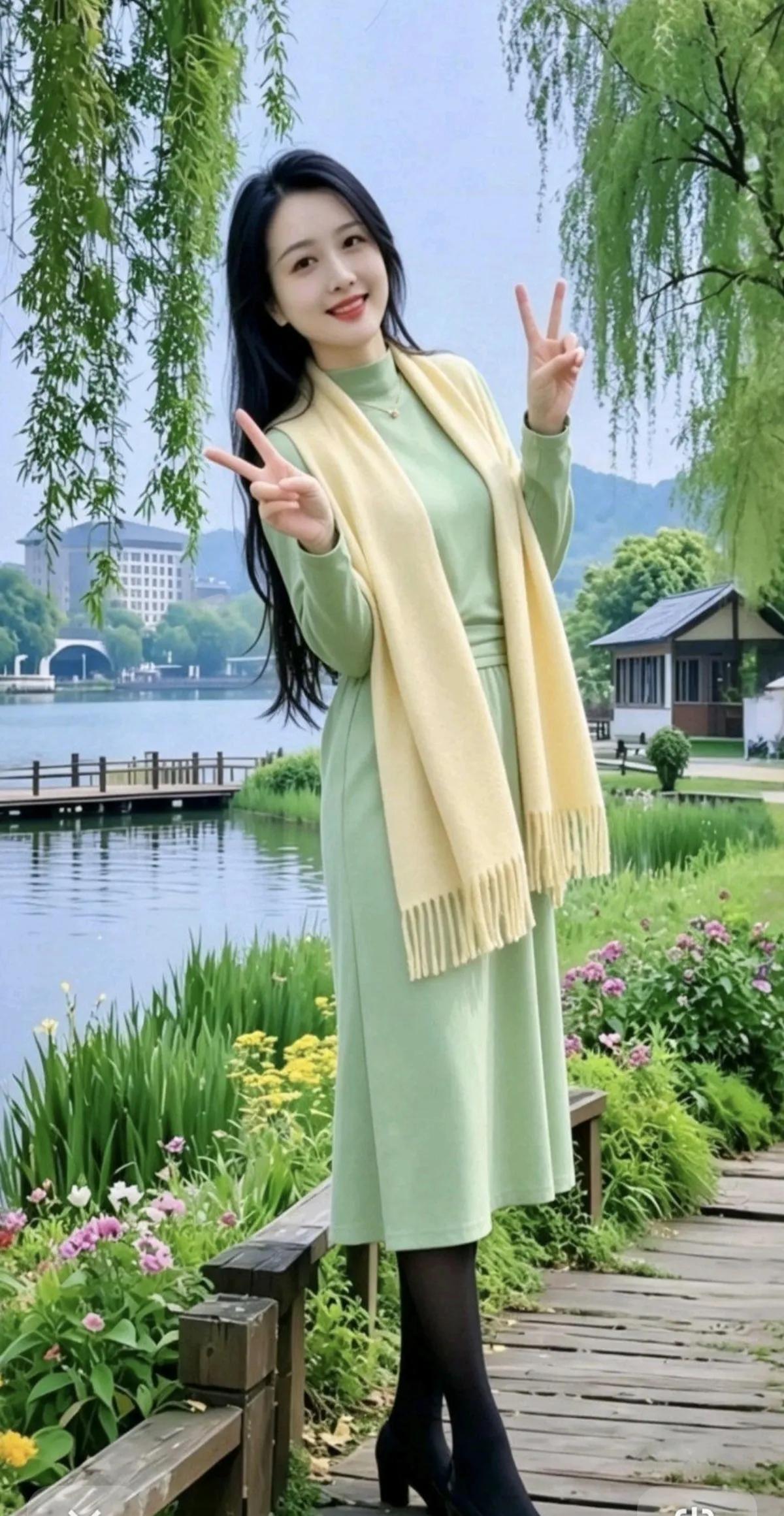 被湖边的柳绿花红，撞进了春天里🌱

今天出门逛公园，直接被春天的温柔砸中了。