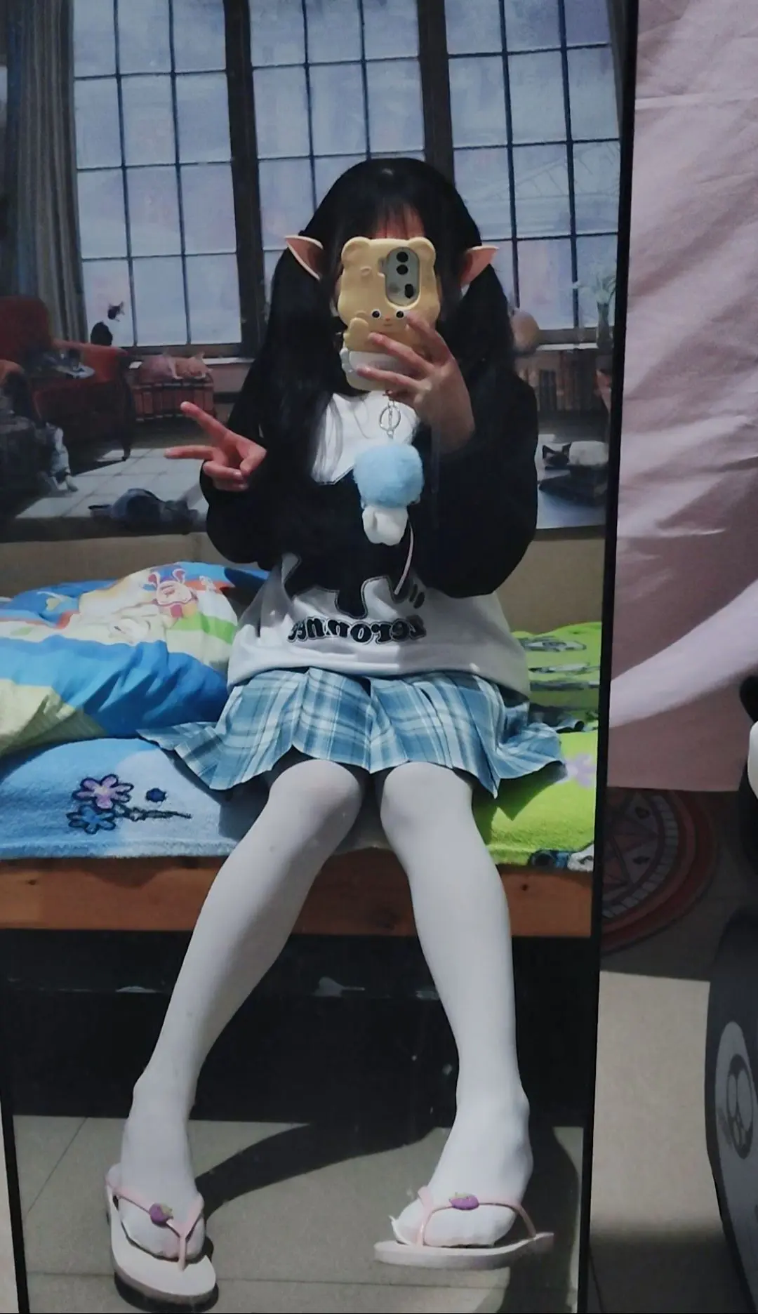 甜妹 jk制服 jk 对镜拍