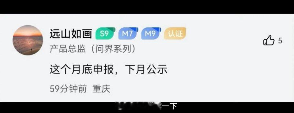 早鸭！哟嚯，问界M7大改款本月申报，下月公示，九月该上市了[柯基][捂嘴哭]智驾