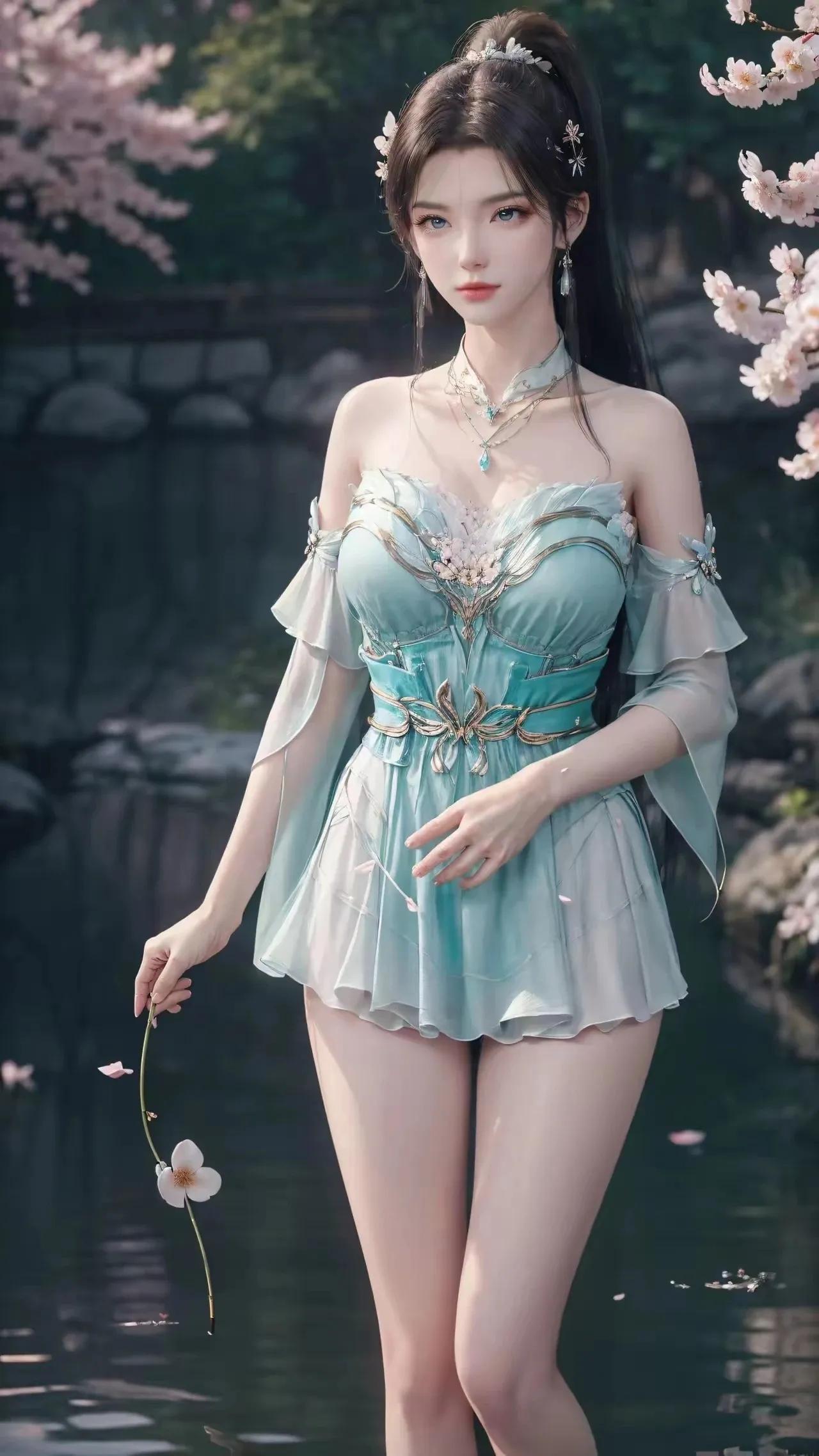 斗破苍穹：青色短裙的萧薰儿，新造型太美了#斗破苍穹# 