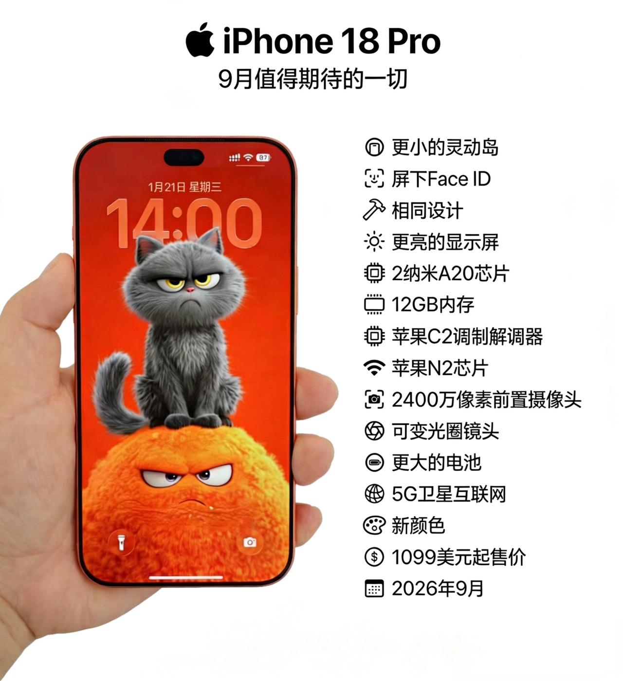 【iPhone18 Pro 最全爆料汇总｜2026年9月见】iPhone18 P