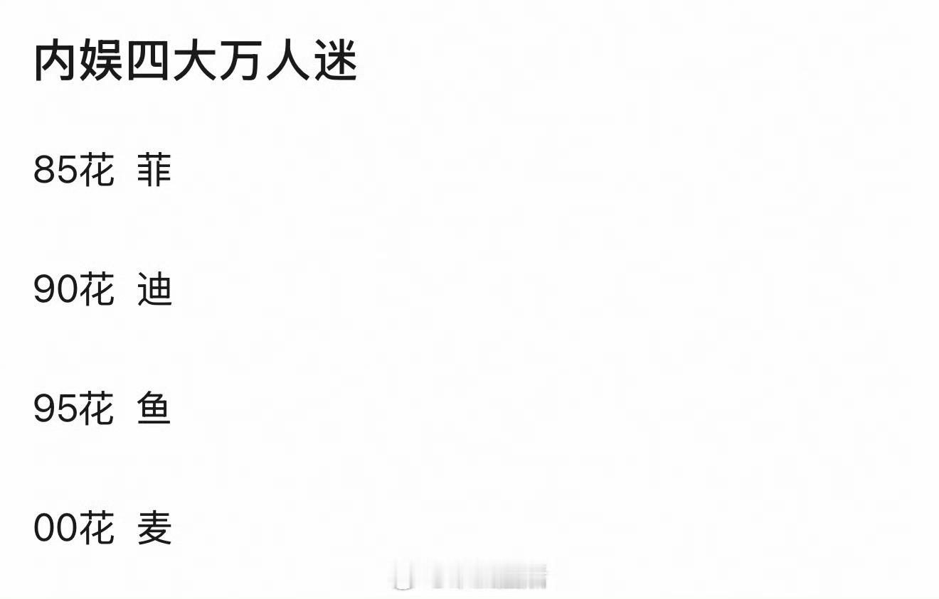 内娱四大万人迷 刘亦菲 迪丽热巴 虞书欣 赵今麦 