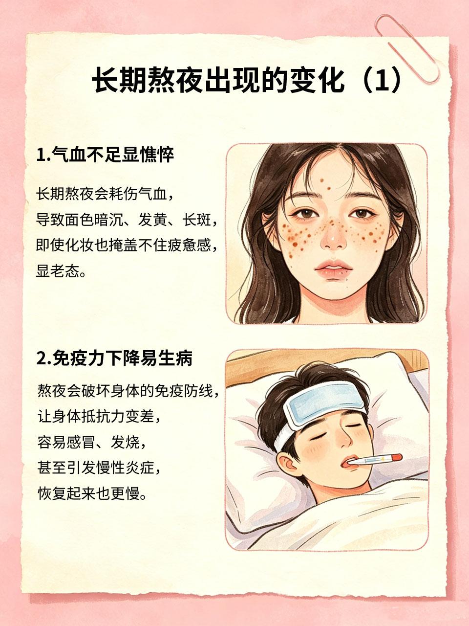 长期熬夜的人，身体会悄悄发生这些变化
很多人觉得熬夜后补觉就没事🛌，却不知道长