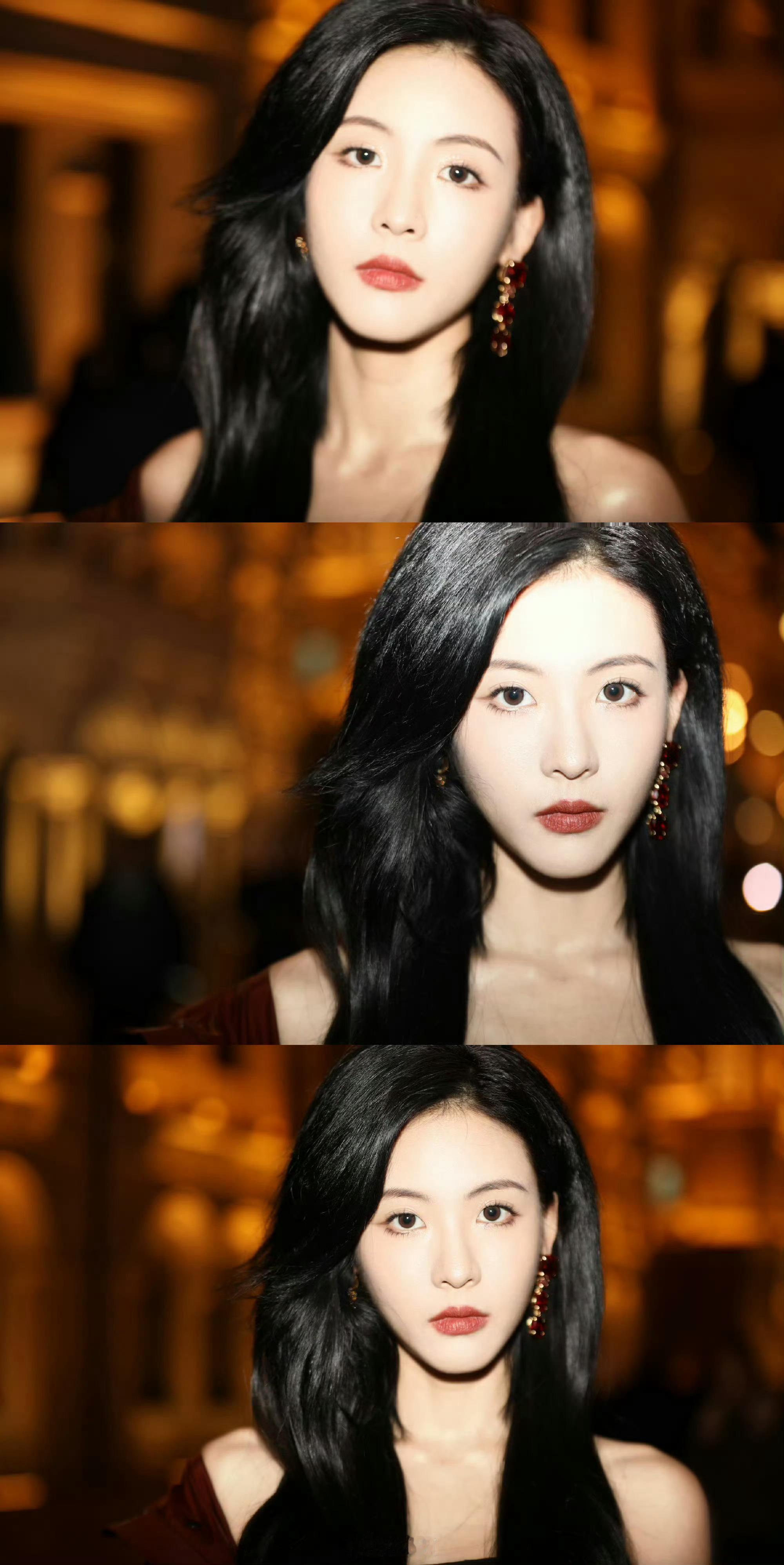 孙芮长发回归 长发造型惊喜亮相又变回长发小孙啦～黑裙造型优雅又有魅力，港风味好足