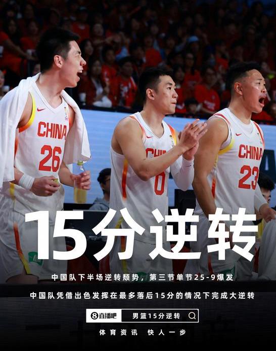 中国男篮今晚战胜日本男篮！
简直就是个奇迹！
上半场落后那么多，还有客场裁判的故