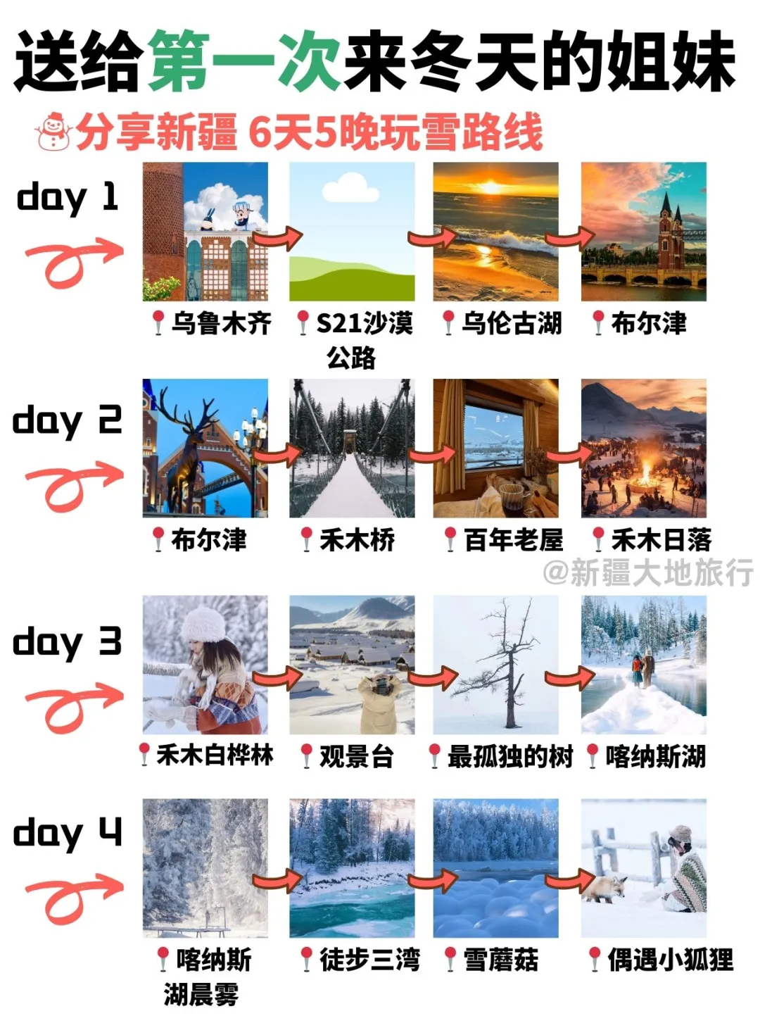 这才是冬天新疆的正确打开方式！实用路线