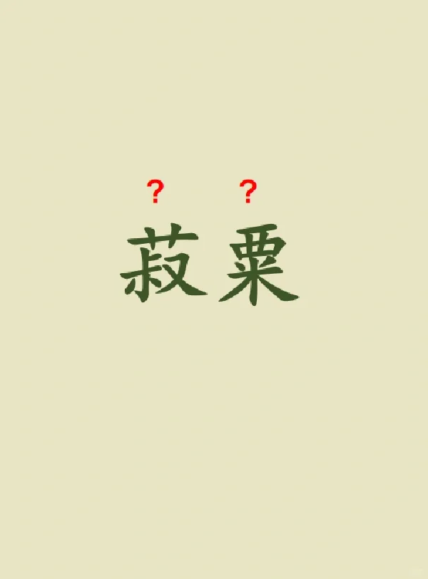 今天来学习——菽粟