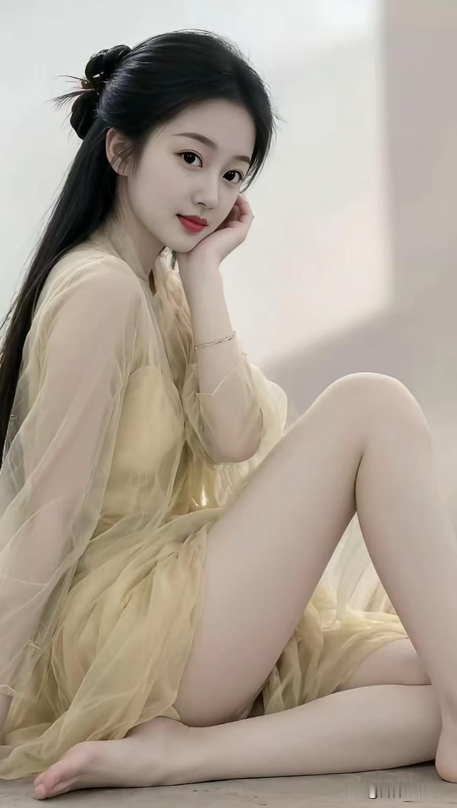 五律·黄衫女
 
素袂笼轻黄，冰肌映日光。
云鬟垂半绾，星眼顾流芳。
玉腕银痕浅