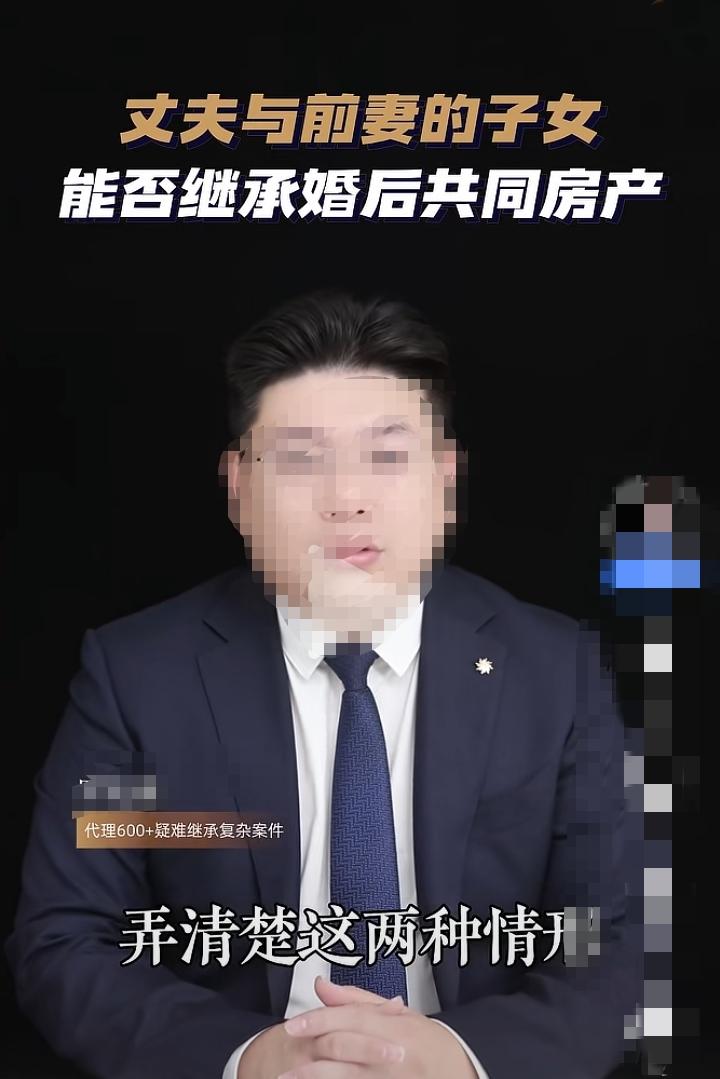 发现个有意思的事情：
丈夫和前妻的子女在不在丈夫名下，只有丈夫那部分的财产继承权