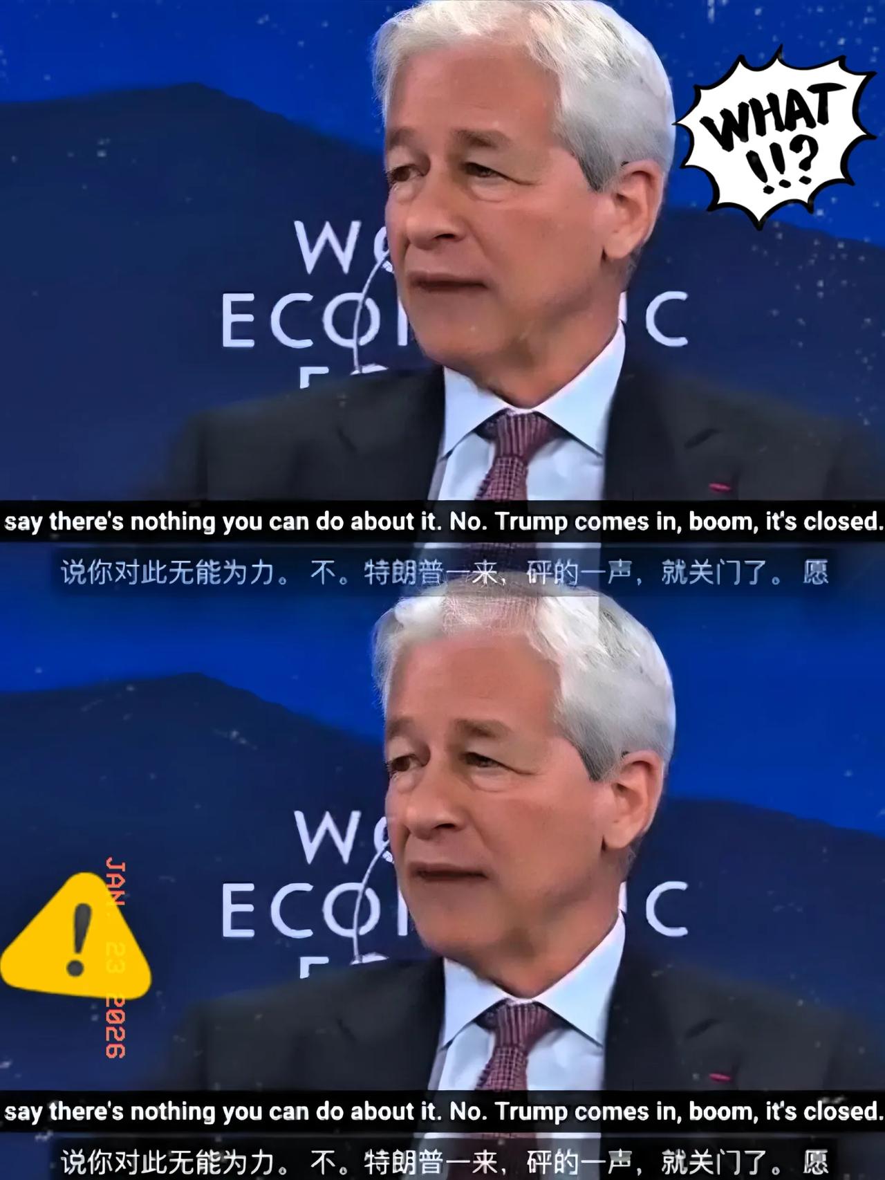 千万别惹特朗普！

只因在达沃斯论坛上批评了他的移民与经济政策，特朗普当即对摩根