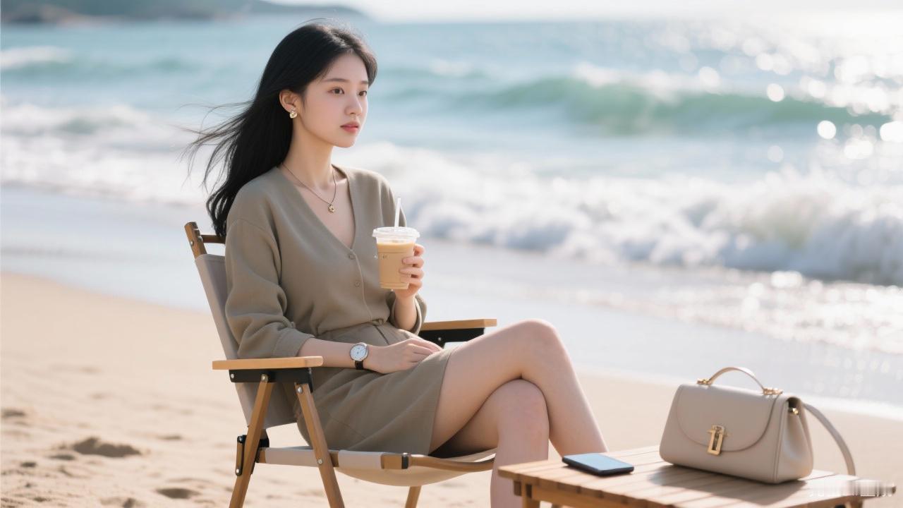 海边休闲时光，一杯咖啡，静享美好