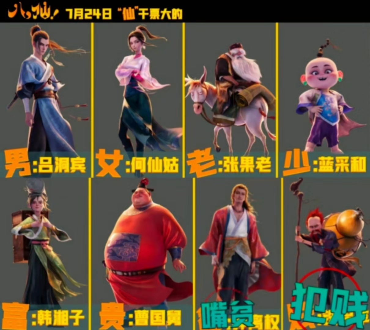 电影八仙设定完全细节怪电影八仙里神仙也有kpi和996电影《八仙！》把传统八仙拍