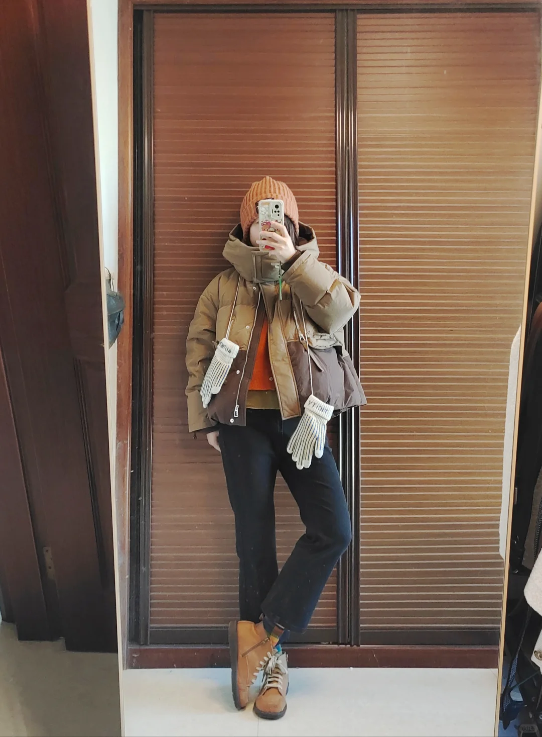 焦糖色系羽绒服🍫暖和又耐脏❗️