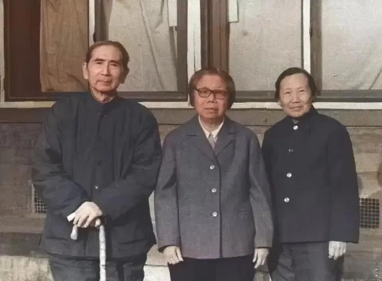 1982年，邓颖超与弟弟周恩寿、弟媳王士琴一张罕见合影。我们仔细的看，弟弟与我们