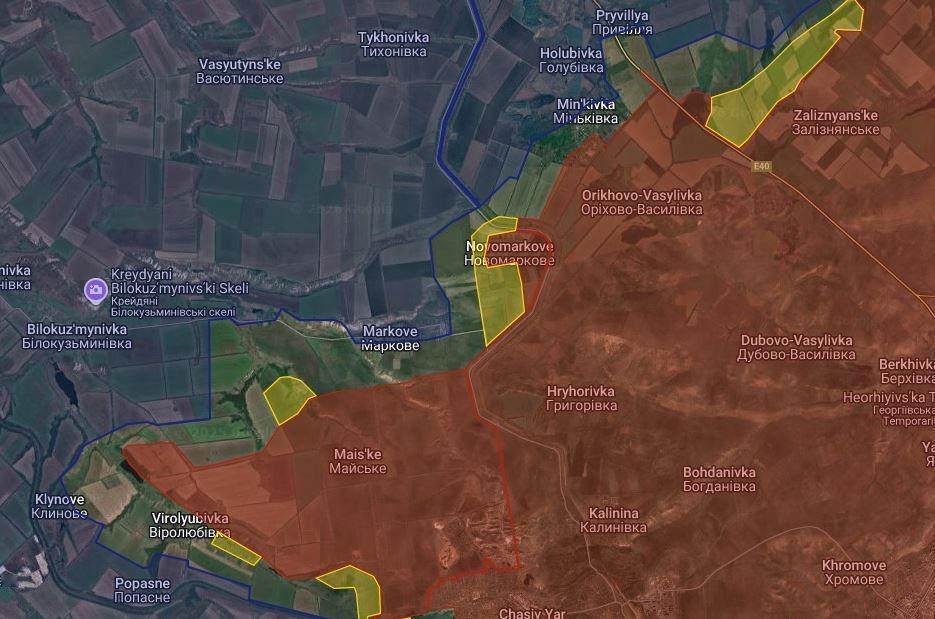 根据消息，俄军进入恰索夫亚尔西部的尼古拉耶夫卡村。 ​​​