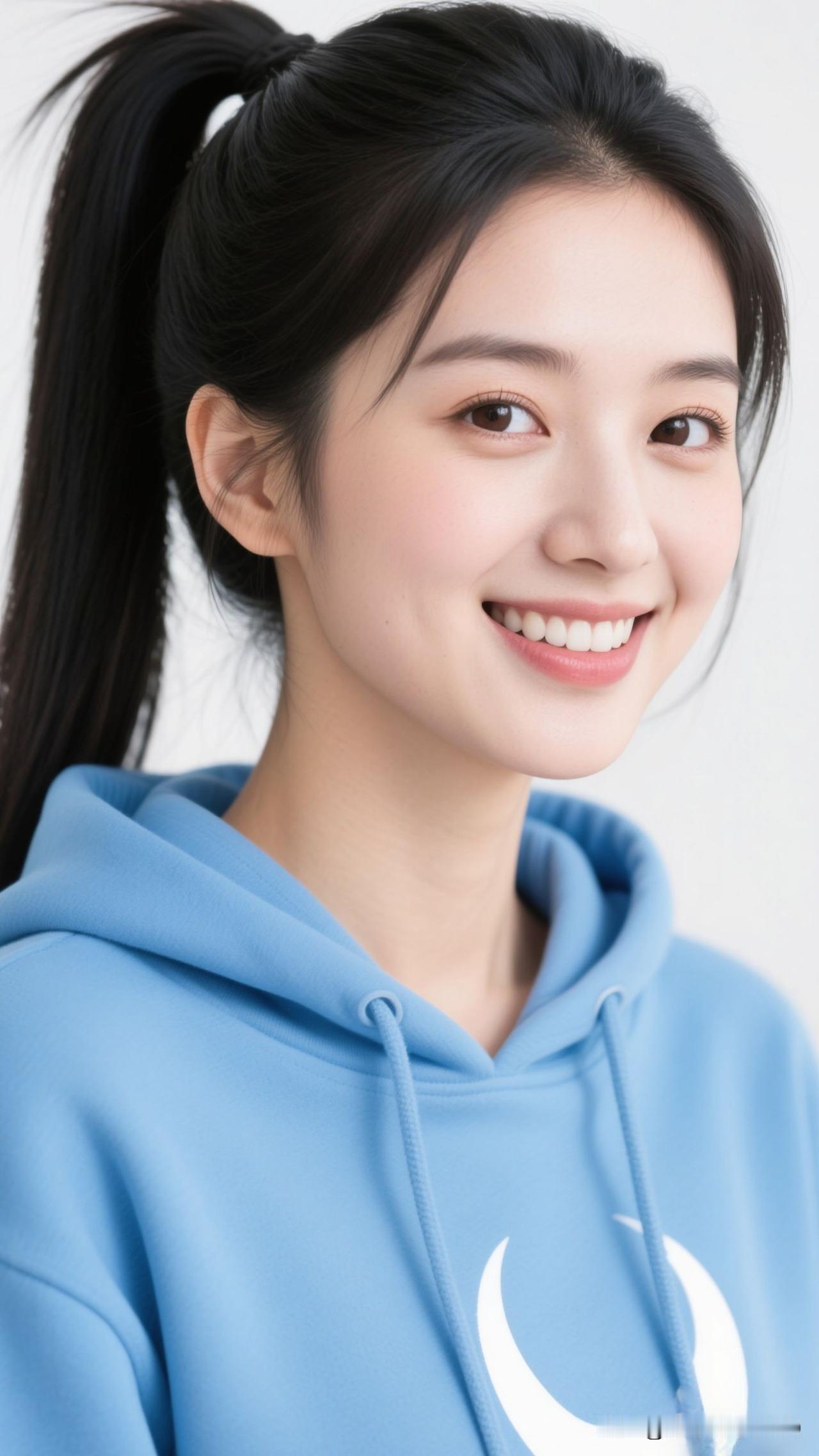 💙 马尾曳着风的形状，月牙在衣间跳成小星子，她站在那里，就是青春鲜活的注脚。马