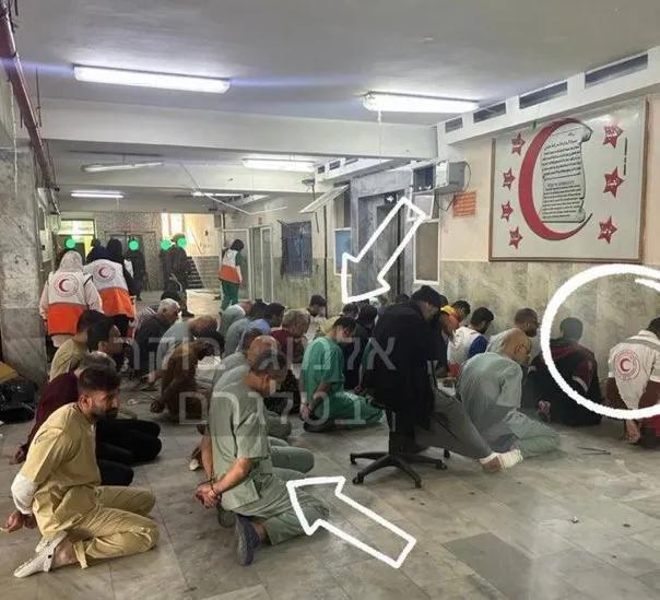 昨日，以色列军队袭击了加沙的一家医院，绑架了几名医生、护士和护理人员并给他们戴上