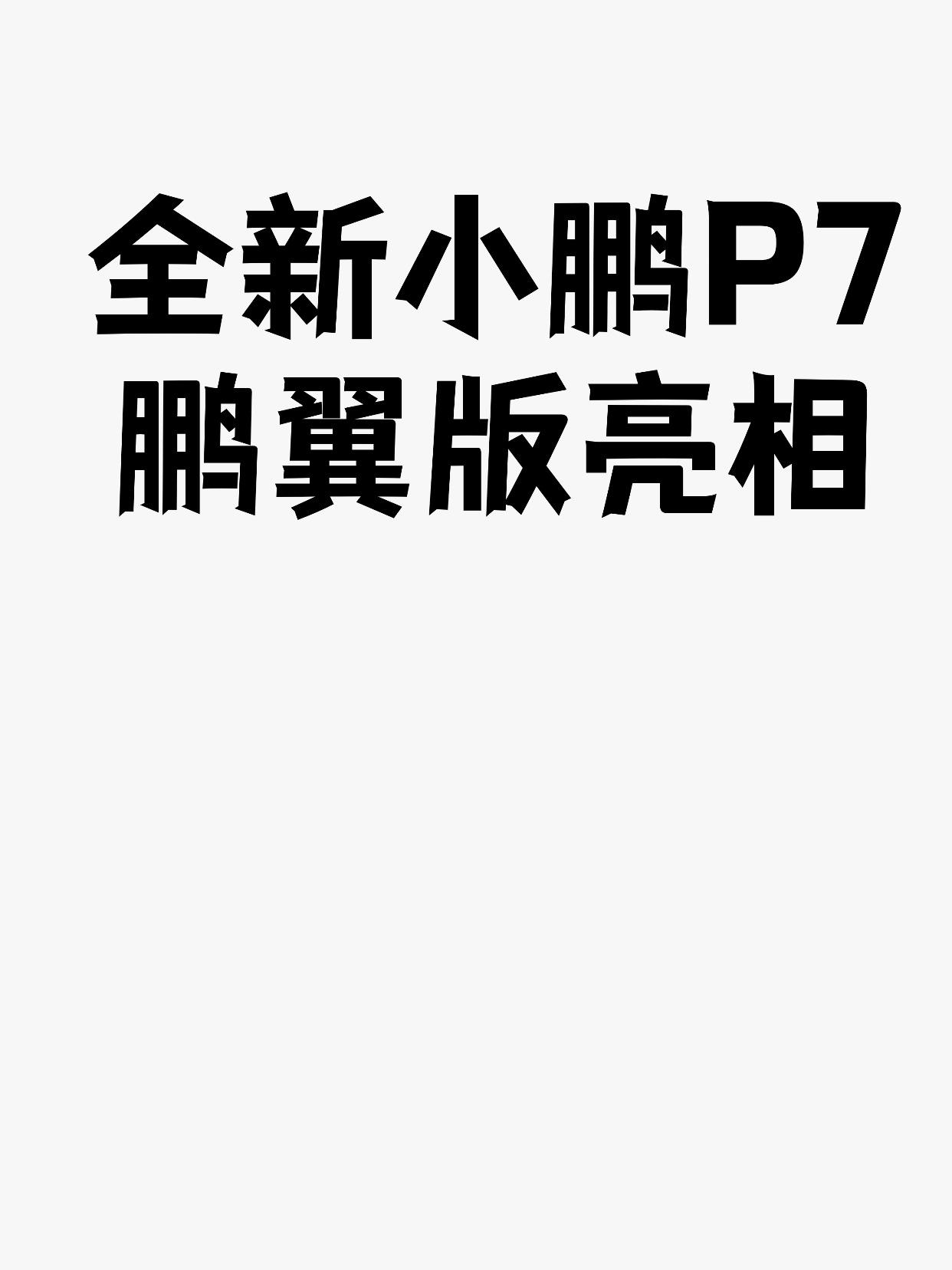全新小鹏P7鹏翼版亮相【来自懂车帝车友圈】