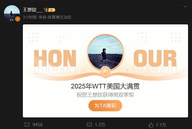 王楚钦输球扇了自己一巴掌，看着就疼！！！还以为又要哭呢！！
今天早上8点09分的