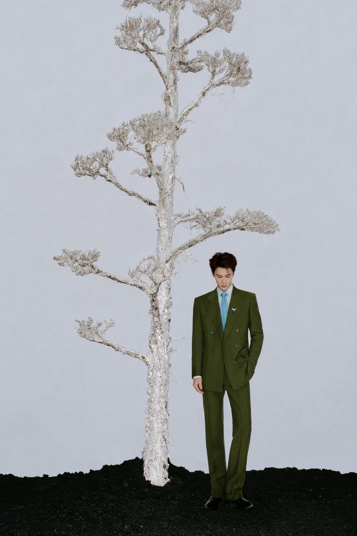 森林绿🌲太能衬出李昀锐的华贵气息了vogue明星出图 ​​​