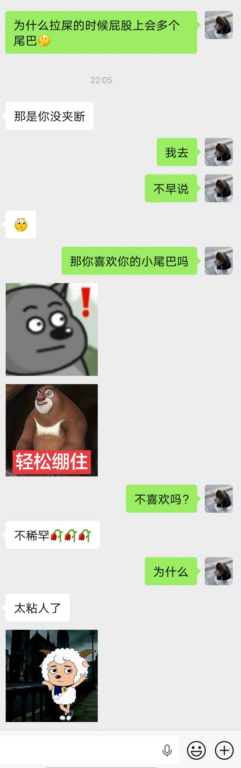 所以为什么拉屎的时候屁股上会多个尾巴🤔 