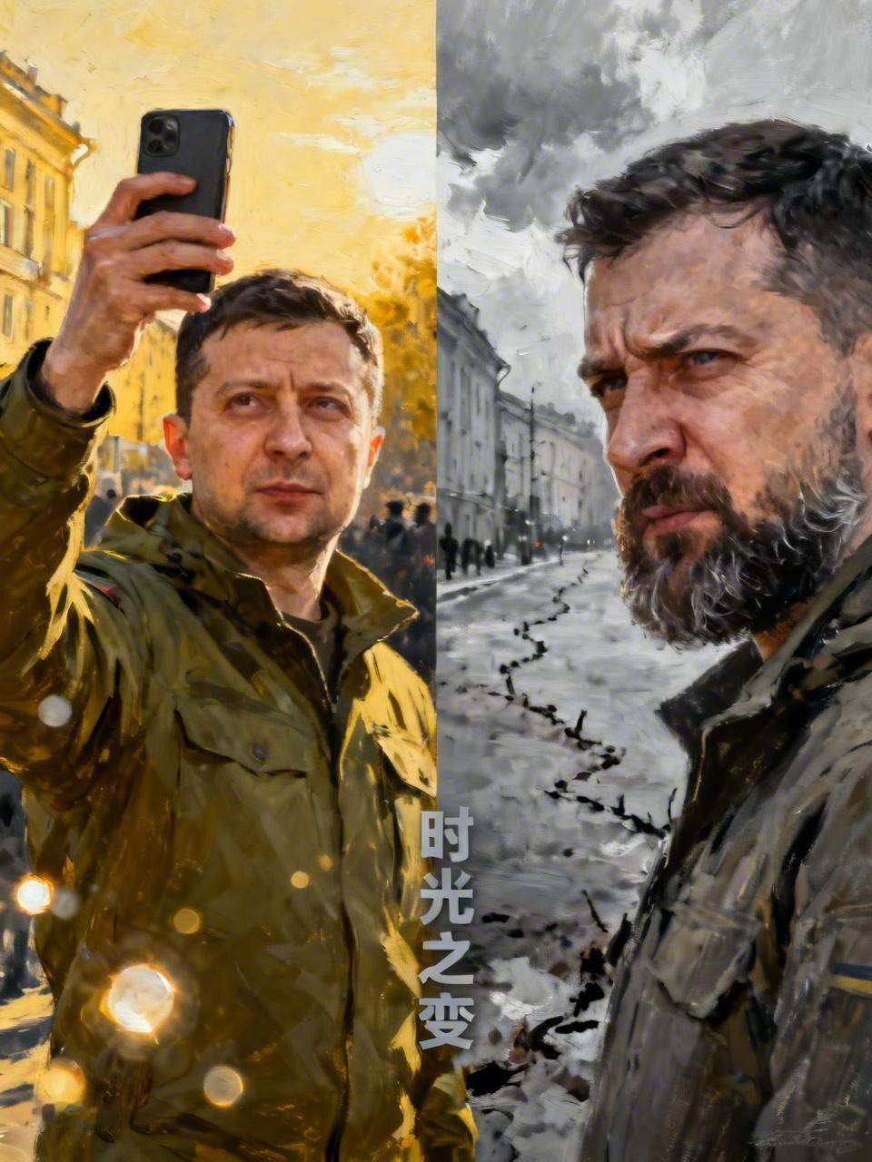 泽连斯基一定很怀念俄乌冲突初期。那时候，他穿着军绿色外套在基辅街头拍视频，誓言保